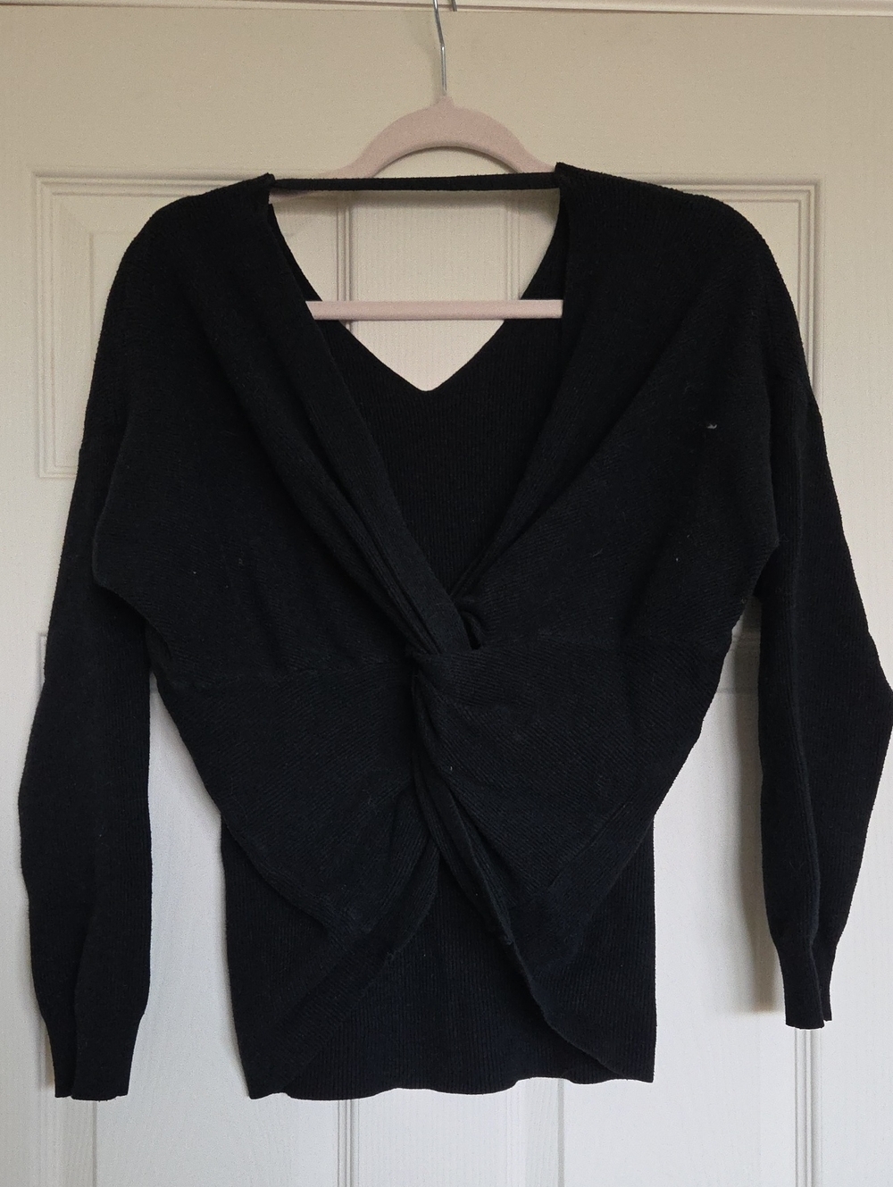 Windsor Black V-Neck Twist Back Sweater